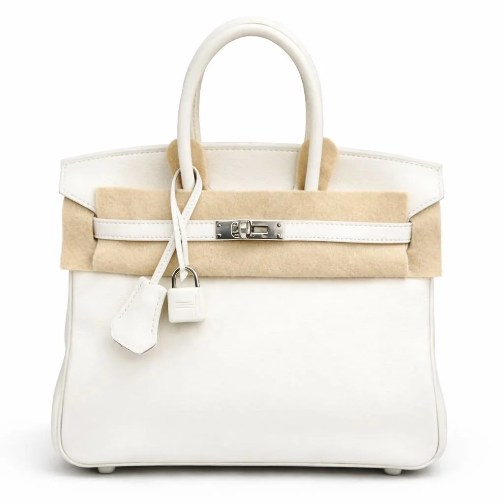 Birkin 25 Blanc PHW swift Stamp T